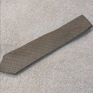 Calvin Klein 100% silk necktie - olive plaid